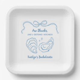 Aw Shuck Oyster Coastal Bachelorette Feestje Papieren Bordje