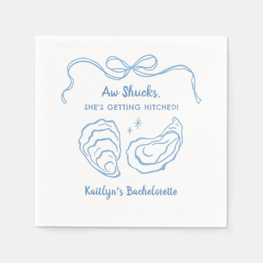 Aw Shuck Oyster Coastal Bachelorette Feestje Servet (Voorkant)