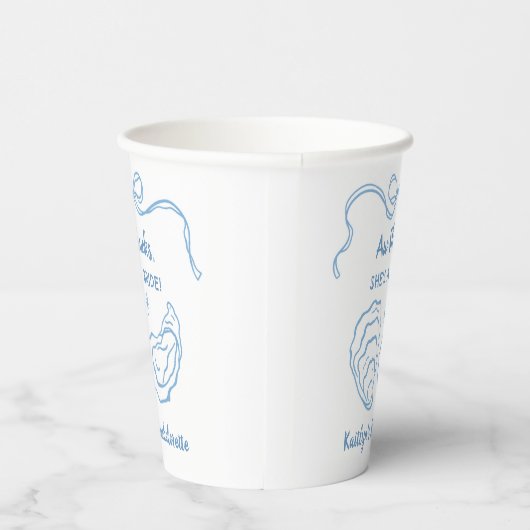 Aw Shuck Oyster Coastal Bachelorette Party Papieren Bekers (Rechts)