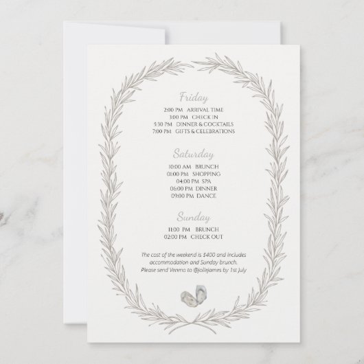 Aw shucks ze is een bruid bachelorette route kaart (Achterkant)