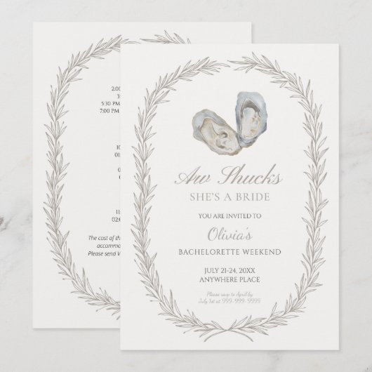 Aw shucks ze is een bruid bachelorette route kaart (Voorkant / Achterkant)