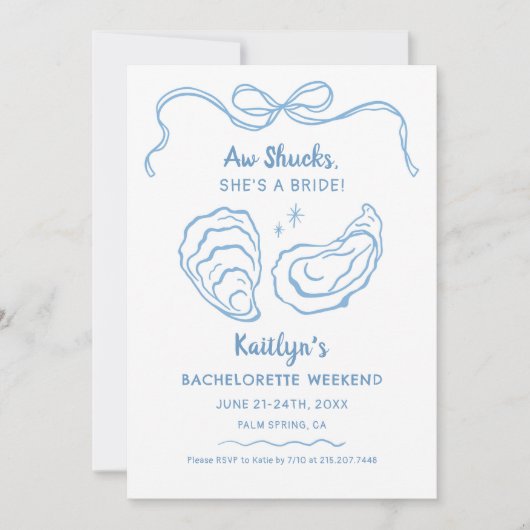 Aw Shucks Ze is een bruid vrijgezellenweekend Kaart (Voorkant)