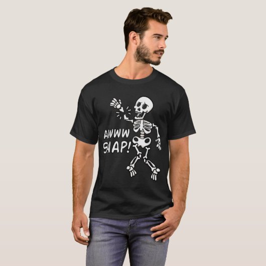 Aw Snap Broken Arm Skeleton Letsels pols chirurgie T-shirt (Voorkant volledig)