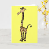 AW- Whimsical Giraffe Note Card of Wenskaart Kaart (Gele Bloem)
