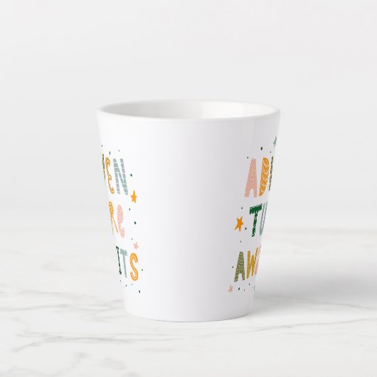 Awages voor avontuur latte mok (Voorkant)