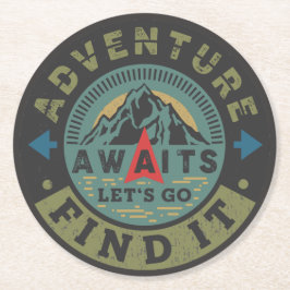 Awages voor avontuur ronde kartonnen onderzetter