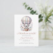 Awaits Koala Beer Balloon Baby shower Briefkaart (Staand voorkant)