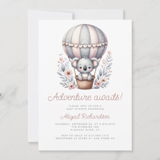 Awaits Koala Beer QR Code Baby shower Kaart (Voorkant)