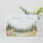 Awaits Woodland Animals Baby shower Kaart (Staand voorkant)