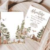 Awaits Woodland Animals Baby shower Kaart