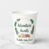 Awaits Woodland Animals Baby shower Papieren Bekers (Achterkant)