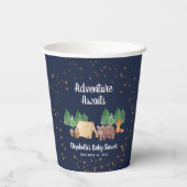 Awaits Woodland Animals Baby shower Papieren Bekers (Achterkant)