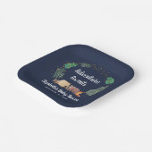 Awaits Woodland Animals Baby shower Papieren Bordje (Gebogen)