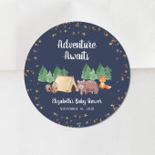 Awaits Woodland Animals Baby shower Ronde Sticker
