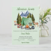 Awaits Woodland Baby shower Kaart (Staand voorkant)