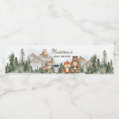 Awaits Woodland Baby shower Waterfles Etiket (Enkel label)