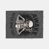 Awake But At What Cost Funny Skeleton Coffee Monda Fleece Deken (Voorkant (Horizontaal))