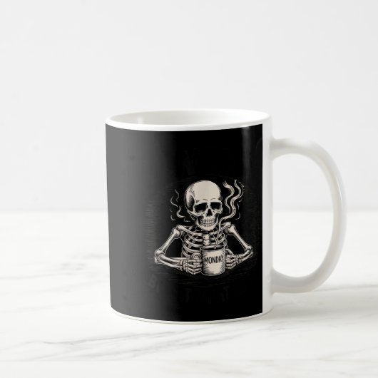 Awake But At What Cost Funny Skeleton Coffee Monda Koffiemok (Rechts)