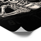 Awake But At What Cost Funny Skeleton Coffee Monda Poster (Hoek)