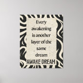 Awake Dream Quote Art Stretched Canvas Print (Voorkant)