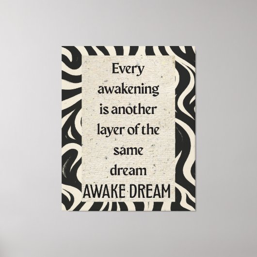 Awake Dream Quote Art Stretched Canvas Print (Voorkant)