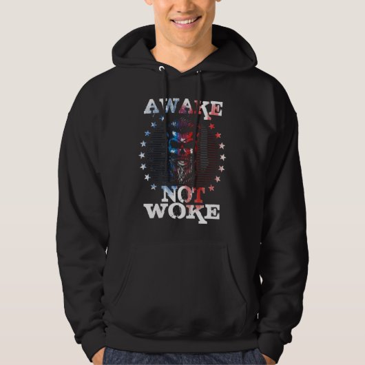 Awake Not Woke American Flags Awake Not Woke Hoodie (Voorkant)