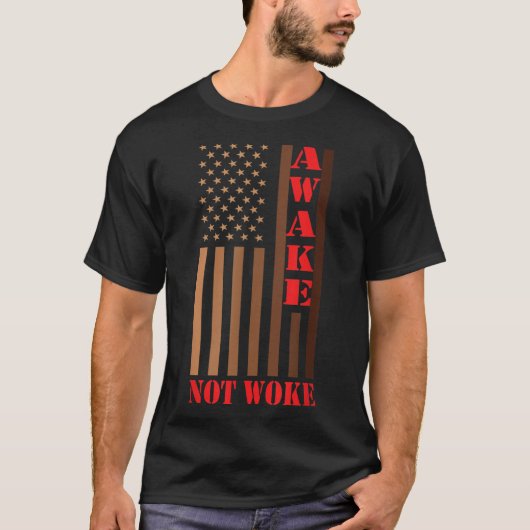 Awake not Woke Anti Censorship Cancel Culture T-shirt (Voorkant)