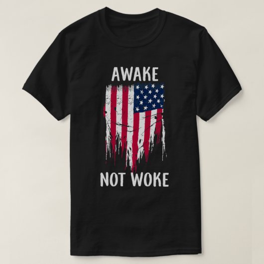 Awake not Woke Anti Censorship Cancel Culture T-shirt (Design voorkant)