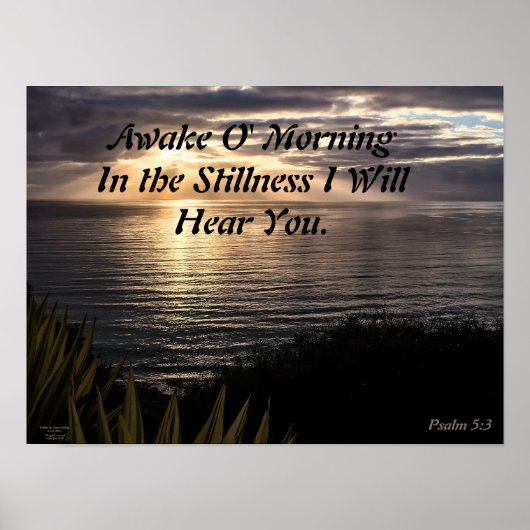 Awake O Morning Psalm 5:3 Sunrise Matte Poster (Voorkant)