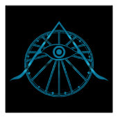 "Awaken" All-Seeing Eye & Heilige Geometrie Symboo Perfect Poster (Voorkant)