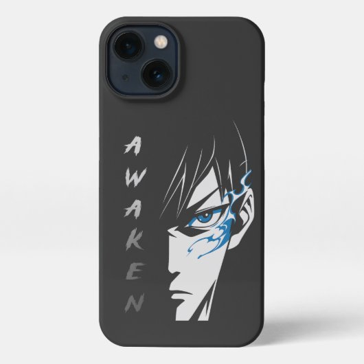 AWAKEN - Half Face Anime T-shirt iPhone Hoesje (Achterkant)