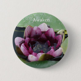Awaken Lotus Bloem Foto Ronde Badge Button 5,7 Cm