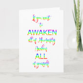 Awaken Rainbow Tekst Inspirerend Humanity Quote Notitiekaartje (Voorkant)
