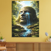 Awakened Forest Guardian – Ancient Nature Spirit Canvas Afdruk (Insitu (Woonkamer))