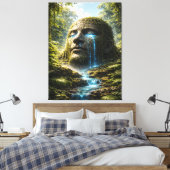 Awakened Forest Guardian – Ancient Nature Spirit Canvas Afdruk (Insitu (Slaapkamer))