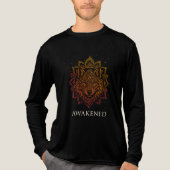 Awakened Wolf Mandala Spiritual Design Tri-Blend Shirt (Voorkant volledig)