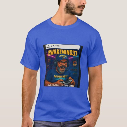 "Awakening37: Next Gen Grind – PS5 Editie T-shirt" T-shirt (Voorkant)