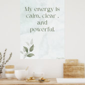 Awakening Energy Inspirational Floral Poster (Keuken)