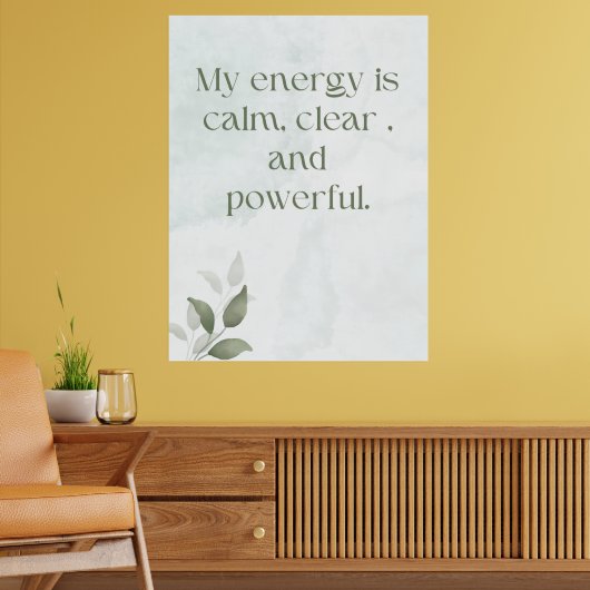 Awakening Energy Inspirational Floral Poster (Woonkamer 2)
