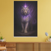 Awakening Violet Aura White Tiger – Mystic Energy Canvas Afdruk (Insitu (Woonkamer))