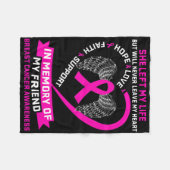 Awaness bij borstkanker fleece deken (Voorkant (Horizontaal))