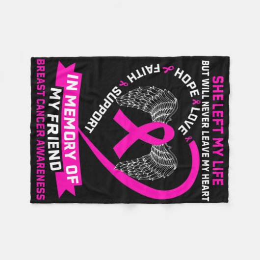 Awaness bij borstkanker fleece deken (Voorkant (Horizontaal))