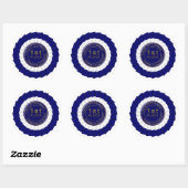 Award, Blue-White-1st Place-ROUND STICKERS (Vel)