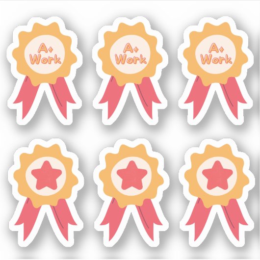 Award Een Plus Star Student Achievement Classroom Sticker (Voorkant)