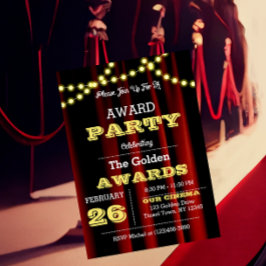 Award Party Fluweel & Goud Kleine uitnodiging