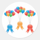 Award Ribbons en Ballons Classic Ronde Sticker (Voorkant)