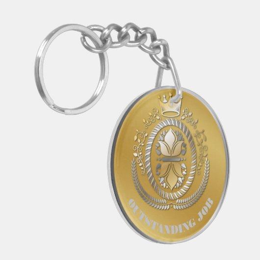 Award Winnaar Goud Zilver Award Persoonlijke NAAM Sleutelhanger (Voorkant Links)