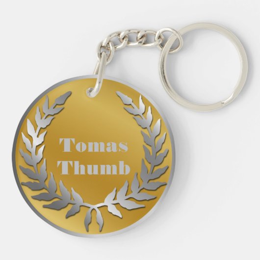 Award Winnaar Goud Zilver Award Persoonlijke NAAM Sleutelhanger (Achterkant)