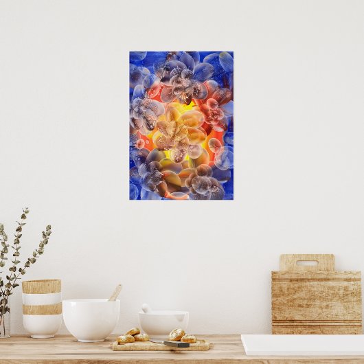 Award-Winning Hand Painted Gouache Flowers Poster (Keuken)