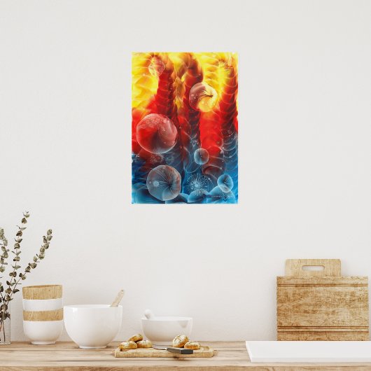 Awarded Abstract Expressionism Hand Painted Art Poster (Keuken)